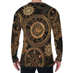 Vintage Steampunk Gears Print Men's Long Sleeve T-Shirt