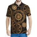 Vintage Steampunk Gears Print Men's Polo Shirt