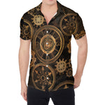 Vintage Steampunk Gears Print Men's Shirt
