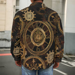 Vintage Steampunk Gears Print Men's Shirt Jacket