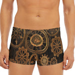 Vintage Steampunk Gears Print Men's Short Boxer Briefs