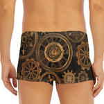 Vintage Steampunk Gears Print Men's Short Boxer Briefs
