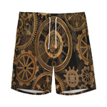 Vintage Steampunk Gears Print Men's Sports Shorts