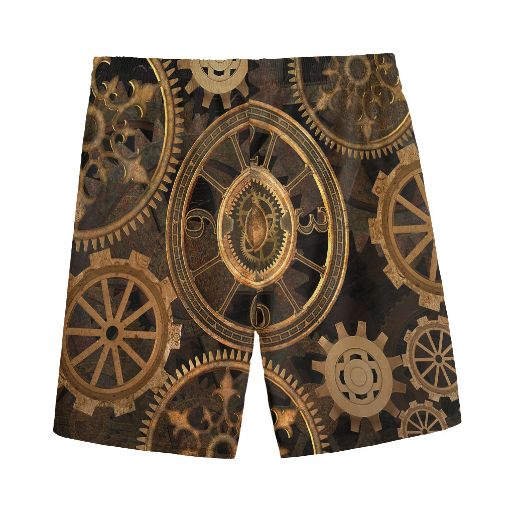 Vintage Steampunk Gears Print Men's Sports Shorts