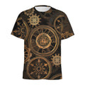 Vintage Steampunk Gears Print Men's Athletic T-Shirt