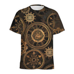 Vintage Steampunk Gears Print Men's Sports T-Shirt