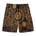 Vintage Steampunk Gears Print Men's Swim Trunks