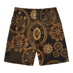 Vintage Steampunk Gears Print Men's Swim Trunks