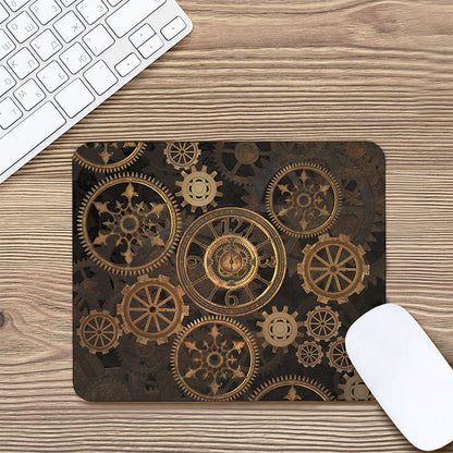 Vintage Steampunk Gears Print Mouse Pad
