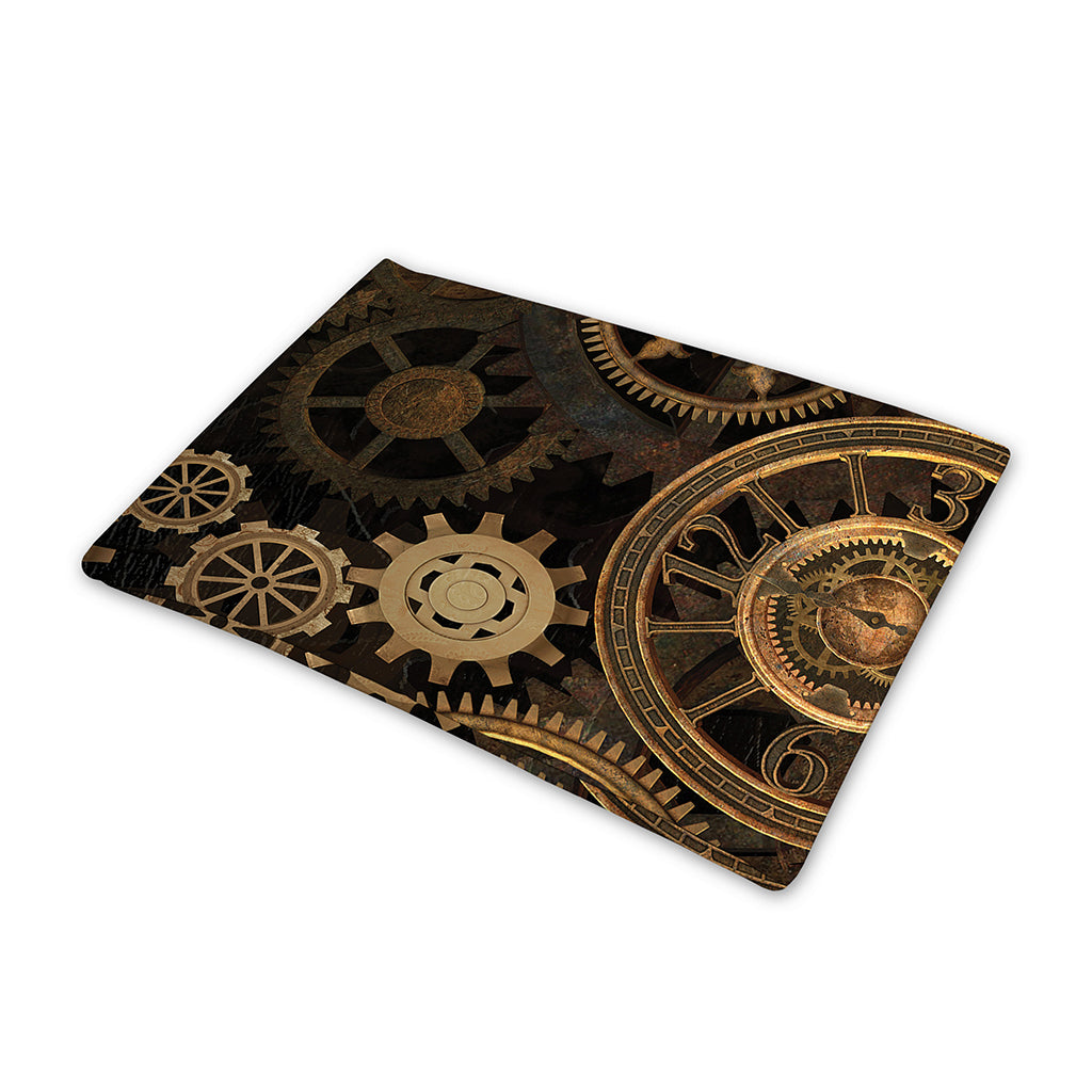 Vintage Steampunk Gears Print Pet Cooling Mat Cover