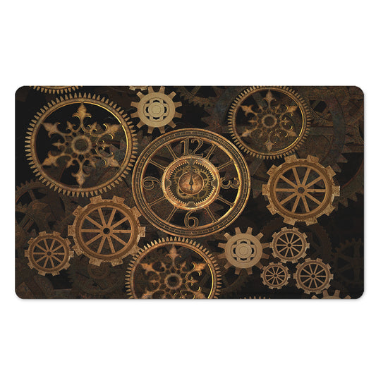 Vintage Steampunk Gears Print Polyester Doormat