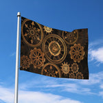 Vintage Steampunk Gears Print Polyester Flag