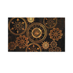 Vintage Steampunk Gears Print Polyester Flag