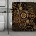 Vintage Steampunk Gears Print Polyester Shower Curtain