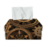 Vintage Steampunk Gears Print Rectangle Tissue Box Cover