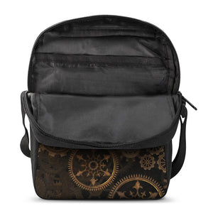 Vintage Steampunk Gears Print Rectangular Crossbody Bag