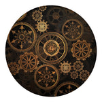 Vintage Steampunk Gears Print Round Blanket
