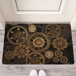 Vintage Steampunk Gears Print Rubber Doormat