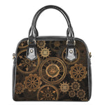 Vintage Steampunk Gears Print Shoulder Handbag