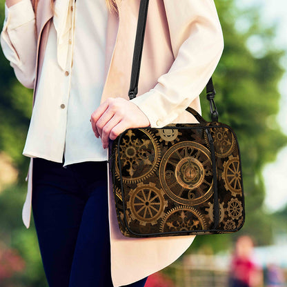 Vintage Steampunk Gears Print Shoulder Strap Bible Bag