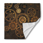 Vintage Steampunk Gears Print Silk Bandana