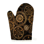 Vintage Steampunk Gears Print Single Oven Mitt