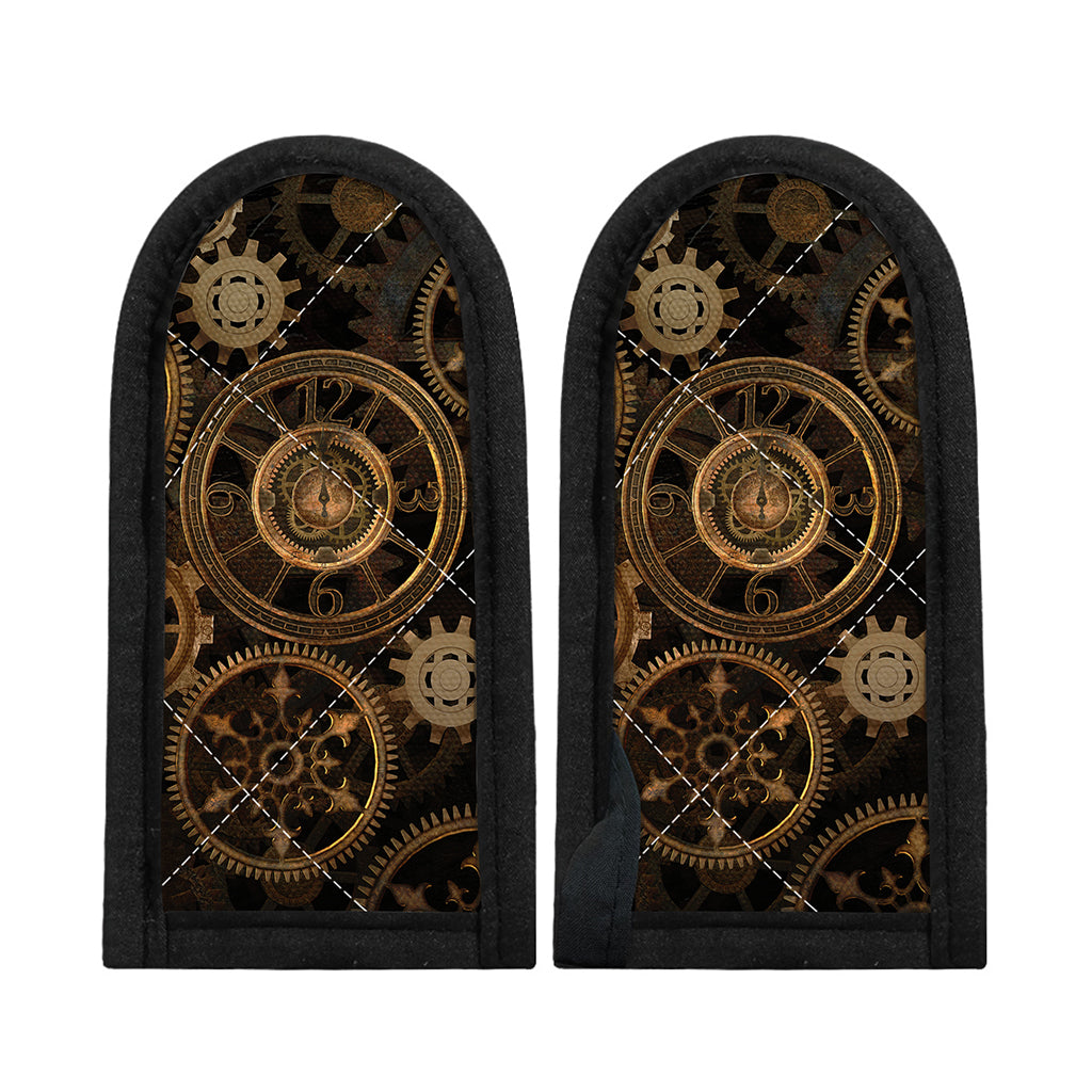 Vintage Steampunk Gears Print Skillet Handle Cover