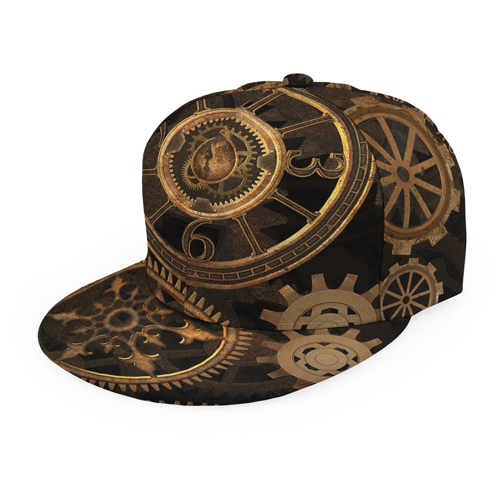 Vintage Steampunk Gears Print Snapback Cap