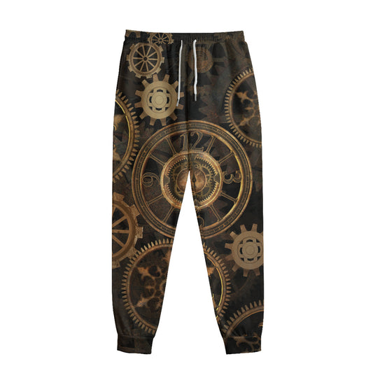 Vintage Steampunk Gears Print Sweatpants