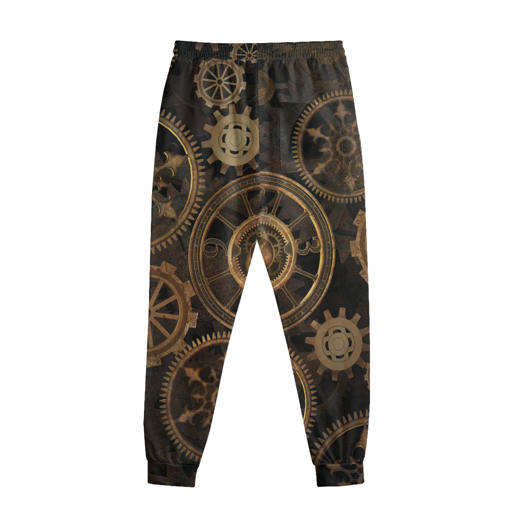 Vintage Steampunk Gears Print Sweatpants