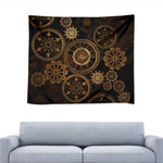 Vintage Steampunk Gears Print Tapestry