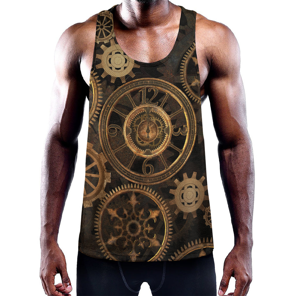 Vintage Steampunk Gears Print Training Tank Top