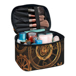 Vintage Steampunk Gears Print Travel Makeup Bag