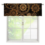 Vintage Steampunk Gears Print Window Valance