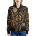 Vintage Steampunk Gears Print Women's Bomber Jacket