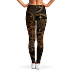 Vintage Steampunk Gears Print Women's Leggings