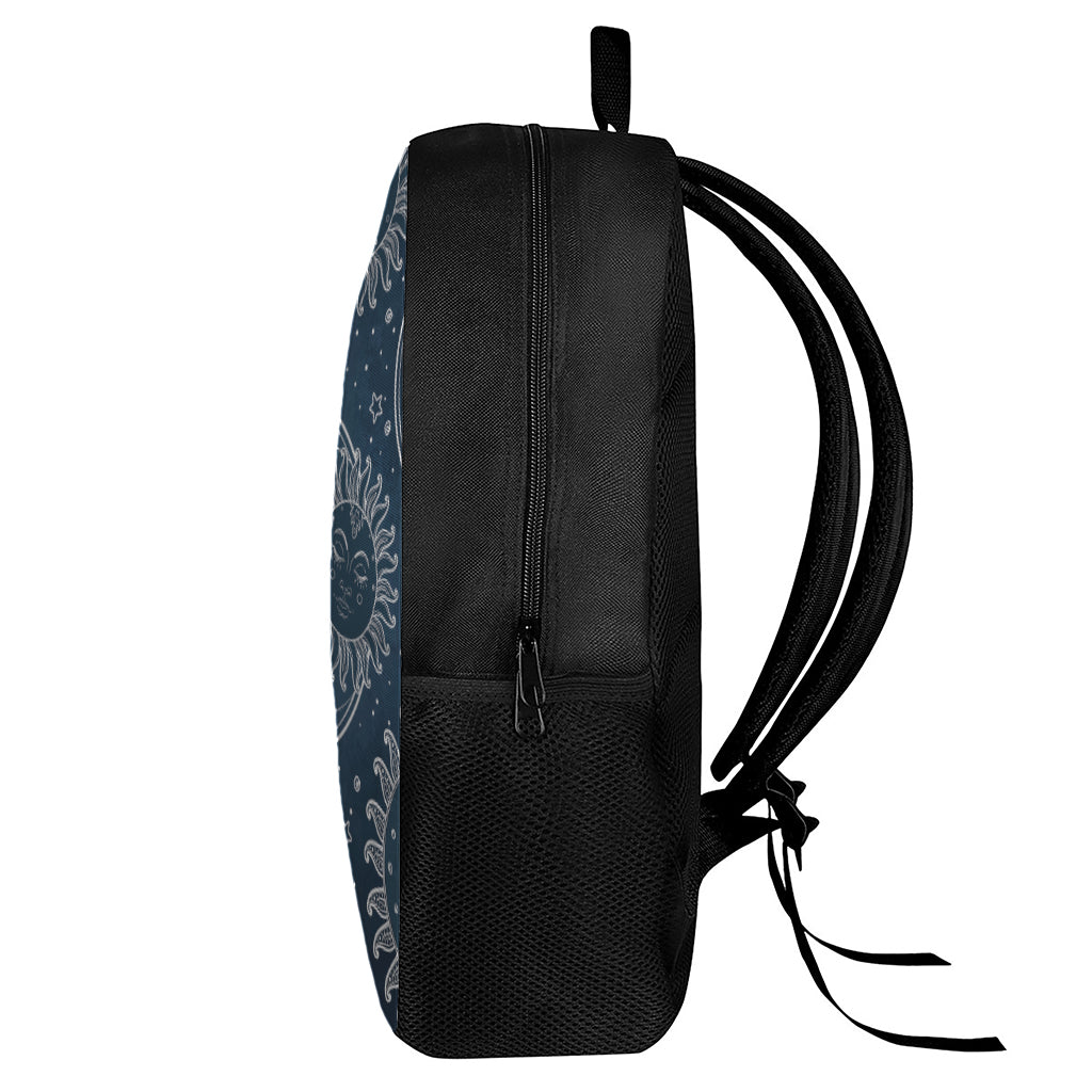Vintage Sun And Moon Pattern Print 17 Inch Backpack