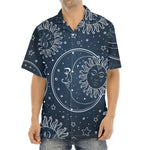 Vintage Sun And Moon Pattern Print Aloha Shirt