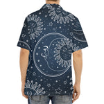 Vintage Sun And Moon Pattern Print Aloha Shirt