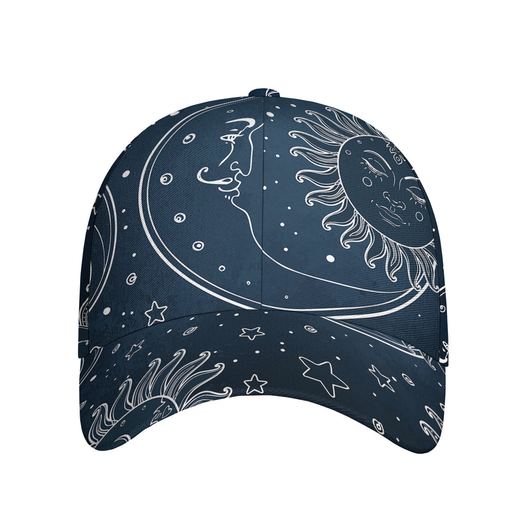 Vintage Sun And Moon Pattern Print Baseball Cap
