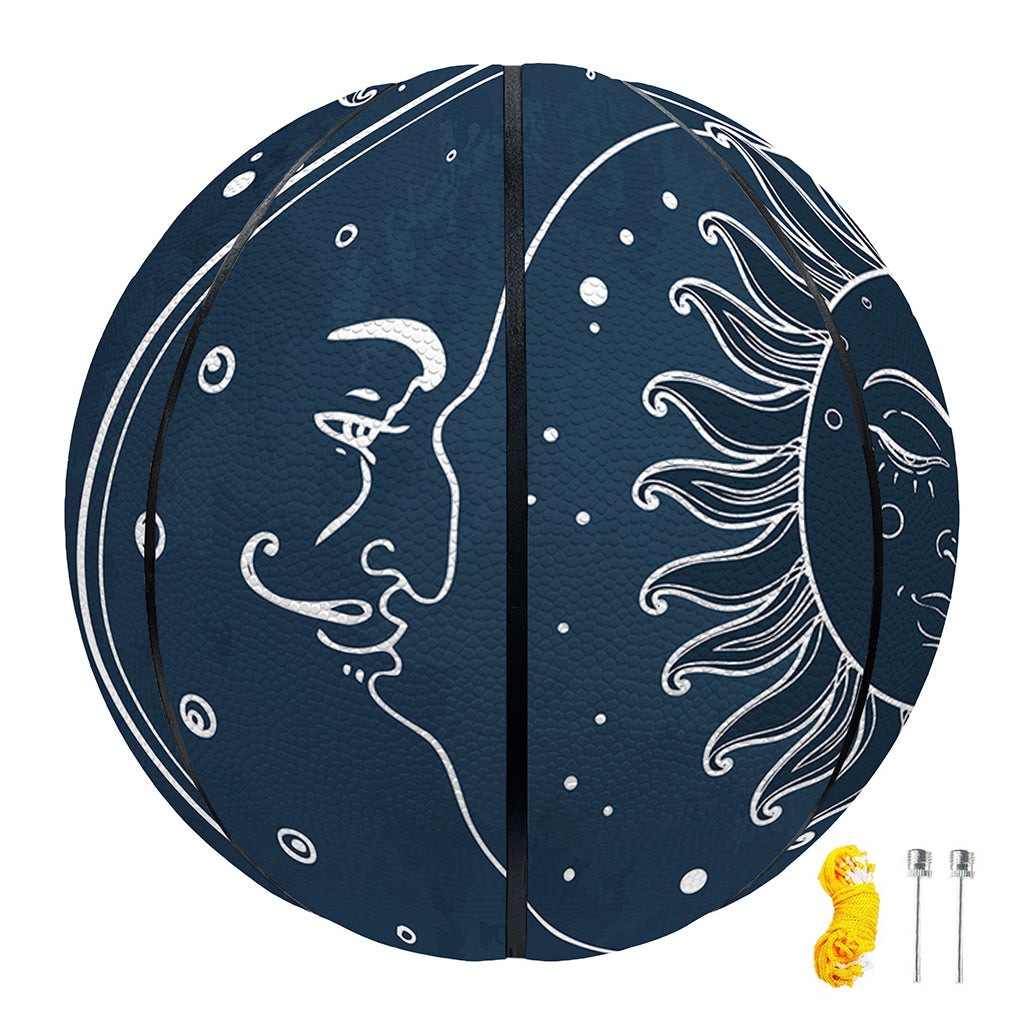 Vintage Sun And Moon Pattern Print Basketball