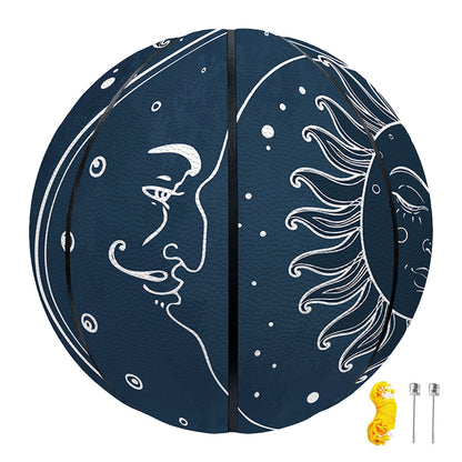 Vintage Sun And Moon Pattern Print Basketball