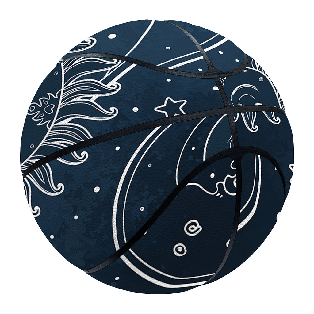 Vintage Sun And Moon Pattern Print Basketball