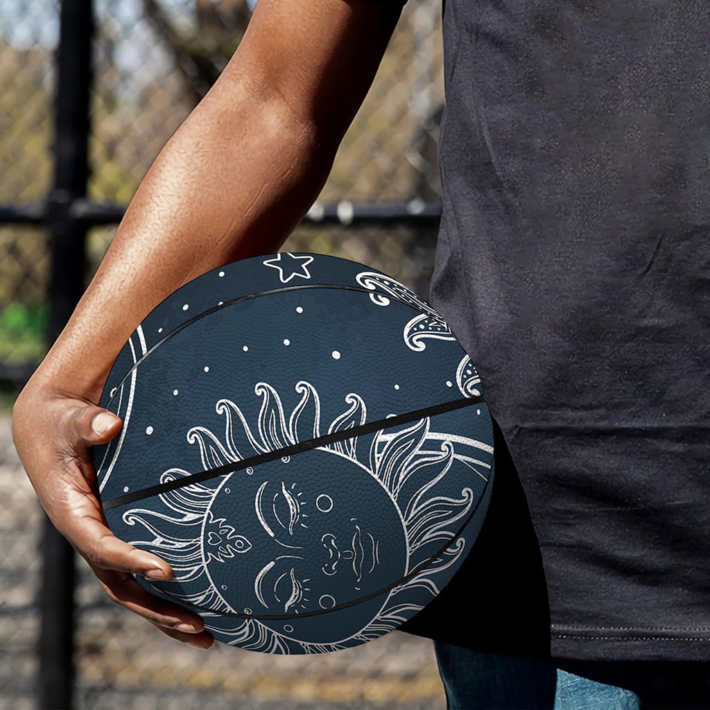Vintage Sun And Moon Pattern Print Basketball