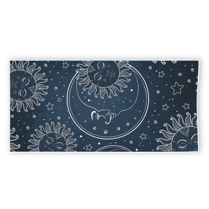 Vintage Sun And Moon Pattern Print Beach Towel