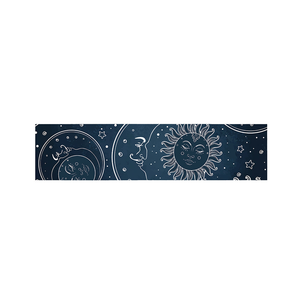 Vintage Sun And Moon Pattern Print Bed Runner