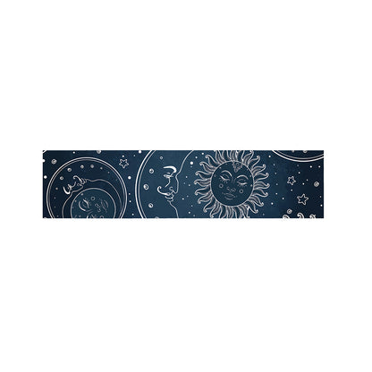 Vintage Sun And Moon Pattern Print Bed Runner