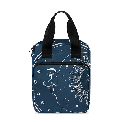 Vintage Sun And Moon Pattern Print Bible Tote Bag