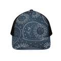 Vintage Sun And Moon Pattern Print Black Mesh Trucker Hat
