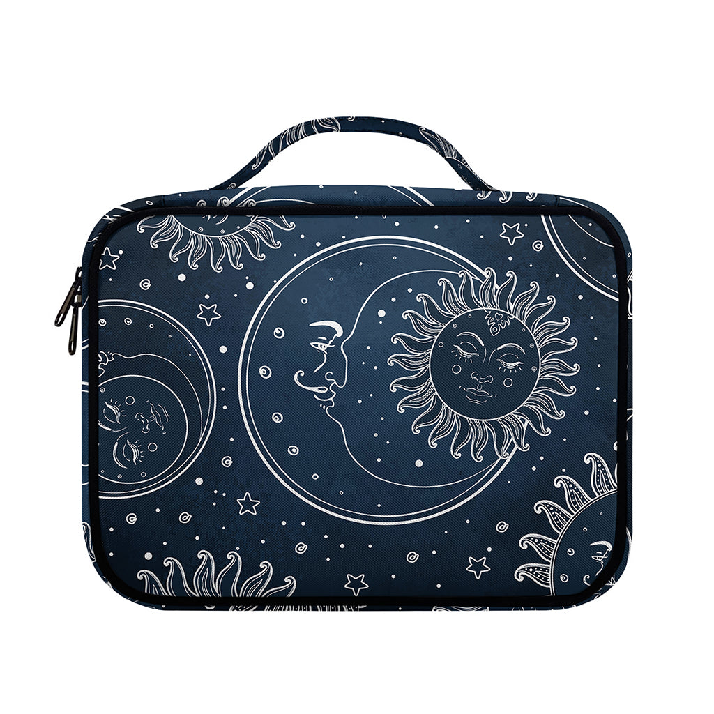 Vintage Sun And Moon Pattern Print Briefcase Bible Bag